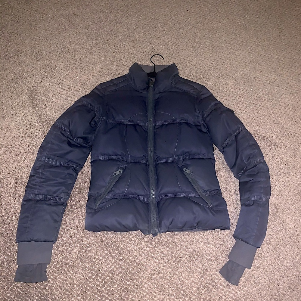 Lululemon Grey Blue Down Scuba Jacket RARE